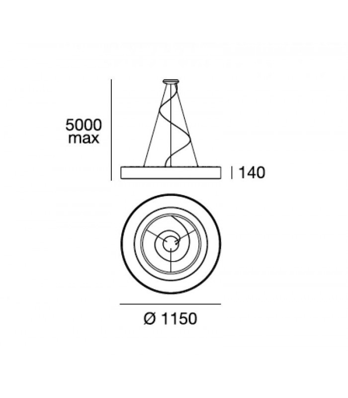 SUSPENSION LAMP STILNOVO SATURN 7652 - 7650