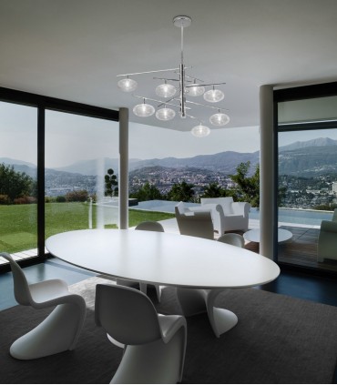 EIGHT LIGHTS SUSPENSION LAMP METALLUX DOLCE