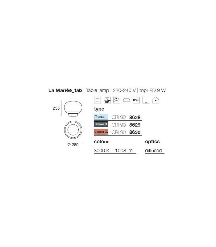 LINEA LIGHT MA&DE LA MARIEE TAB 8628