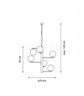 LAMPADA A SOSPENSIONE A SEI LUCI MARCHETTI TIN TIN  LAMPADA A SOSPENSIONE A SEI LUCI MARCHETTI TIN TIN