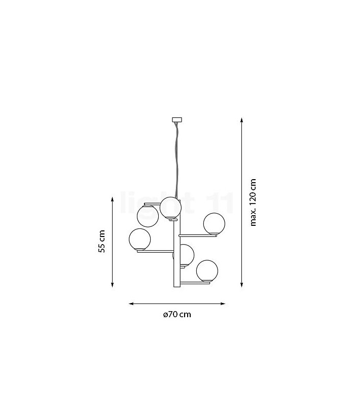 LAMPADA A SOSPENSIONE A SEI LUCI MARCHETTI TIN TIN 