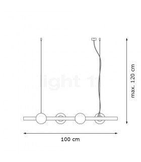 LAMPADA A SOSPENSIONE A QUATTRO LUCI MARCHETTI TIN TIN 