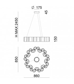LAMPADA A SOSPENSIONE LED LINEA LIGHT MA&DE HONEY 86