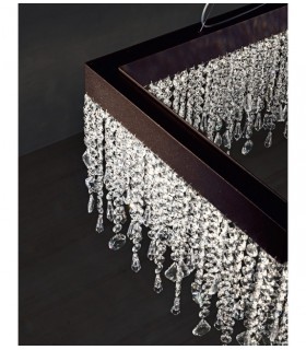 LAMPADARIO A LED CON CRISTALLI ITAMA LIGHT4 ECLISSE LINEARE 100