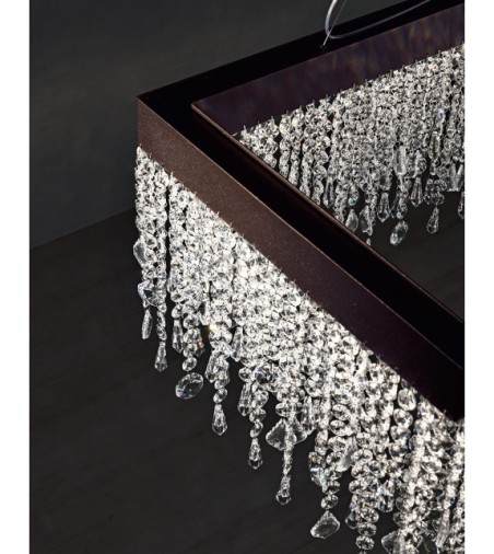 LAMPADARIO A LED CON CRISTALLI ITAMA LIGHT4 ECLISSE LINEARE 100