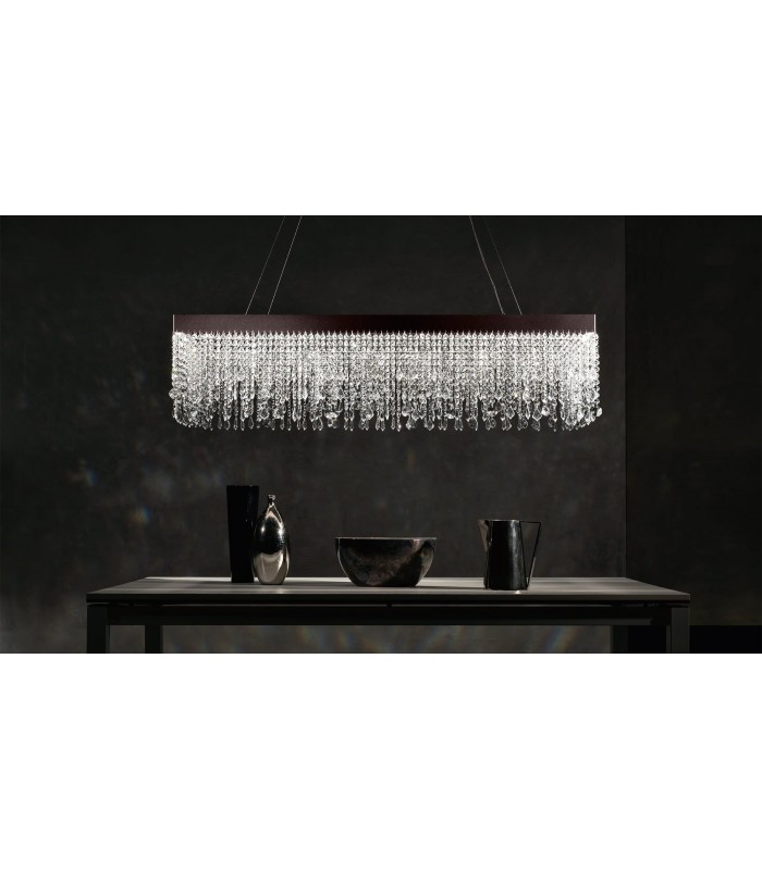 LAMPADARIO A LED CON CRISTALLI ITAMA LIGHT4 ECLISSE LINEARE 100