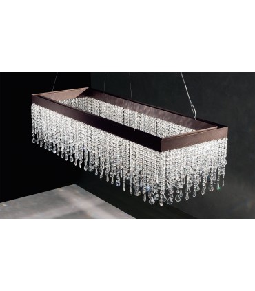 LAMPADARIO A LED CON CRISTALLI ITAMA LIGHT4 ECLISSE LINEARE 100