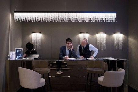 LAMPADARIO A LED CON CRISTALLI ITAMA LIGHT4 ECLISSE LINEARE 100