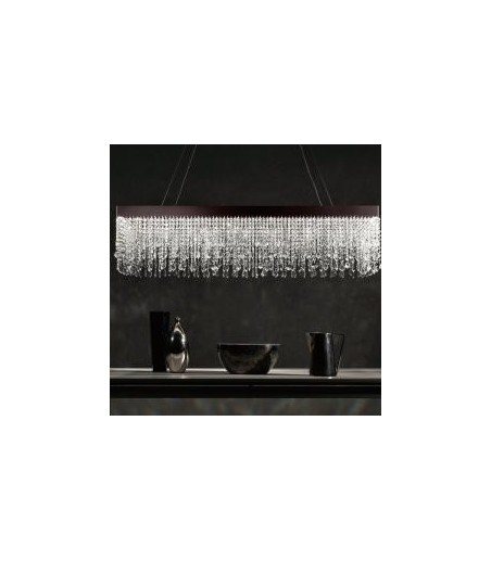 LAMPADARIO A LED CON CRISTALLI ITAMA LIGHT4 ECLISSE LINEARE 100