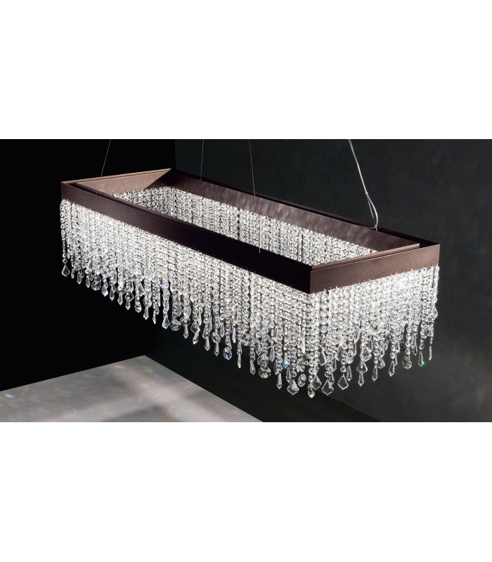 LAMPADARIO A LED CON CRISTALLI ITAMA LIGHT4 ECLISSE LINEARE 150