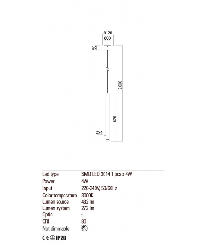 SUSPENSION LAMP REDO MADISON