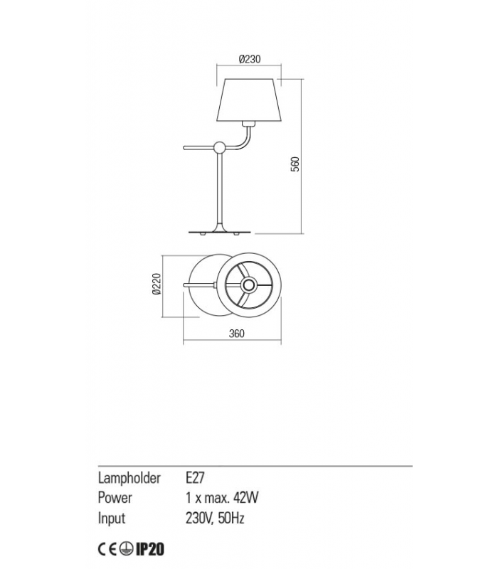 LAMPADA DA TAVOLO O DA COMODINO REDO MORRIS