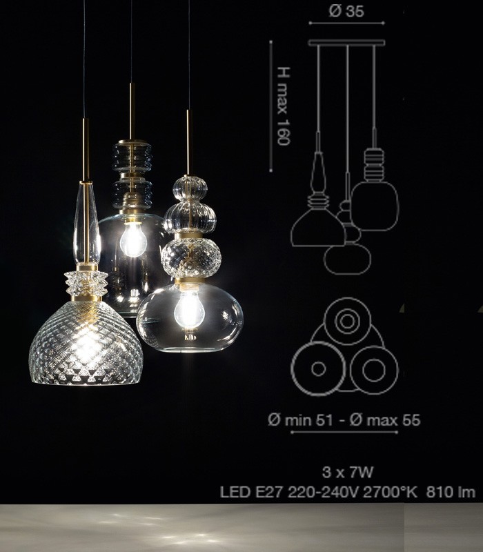 LAMPADA A SOSPENSIONE LIGHT4 CARNIVAL SO 3L D35