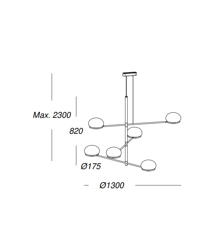 LAMPADA IN SOSPENSIONE 6 LUCI LEDS C4 COCO