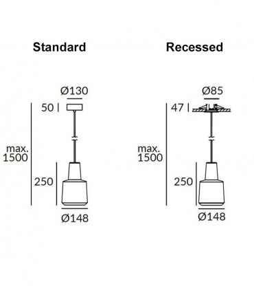 LAMPADA A SOSPENSIONE LEDS C4 KHOI SURFACED