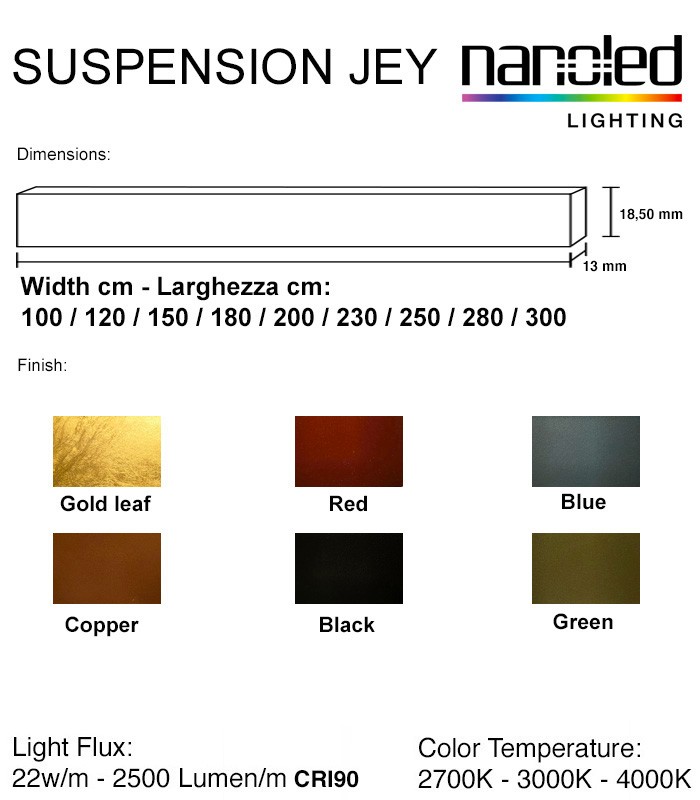 LAMPADA IN SOSPENSIONE LINEARE LED NANOLED JEY