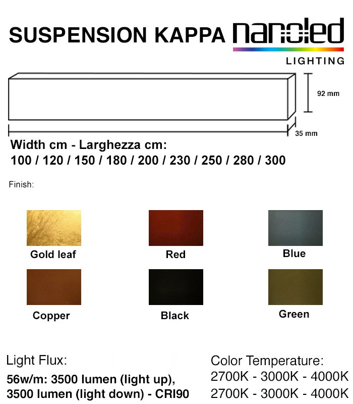 LINEAR SUSPENSION LAMP LED NANOLED KAPPA