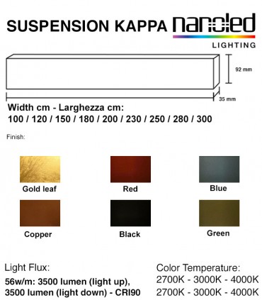LAMPADA IN SOSPENSIONE LINEARE LED NANOLED KAPPA