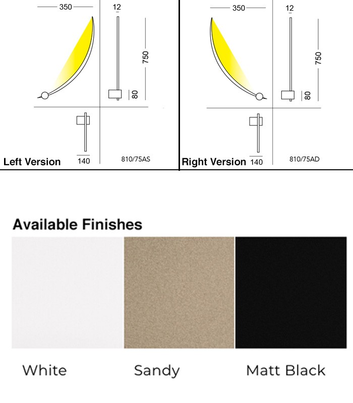 LED WALL LAMP CATTANEO HERON 810-75 A DS