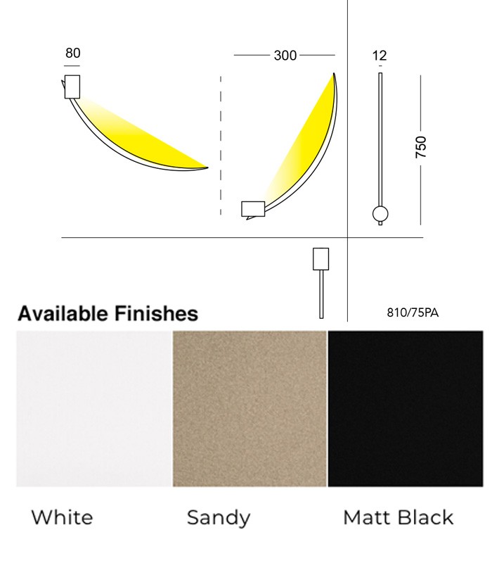 LAMPADA A LED DA SOFFITTO O DA PARETE CATTANEO HERON 810-75 PA