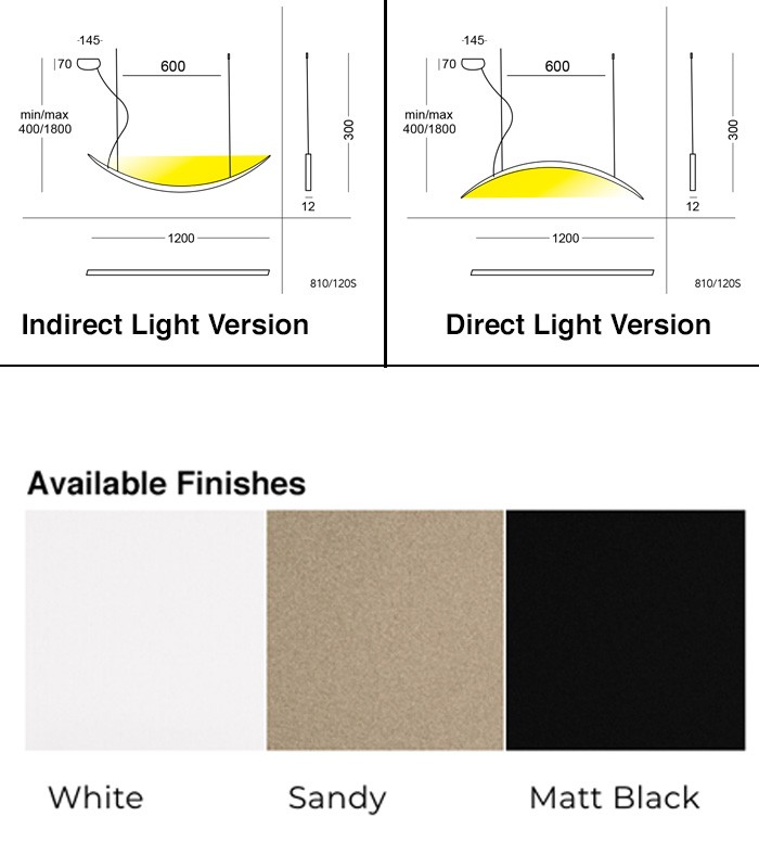 LED SUSPENSION LAMP CATTANEO HERON 810-95 M