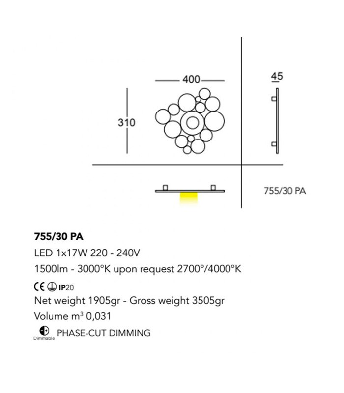 LED CEILING LAMP OR LED WALL LAMP CATTANEO BOLLE