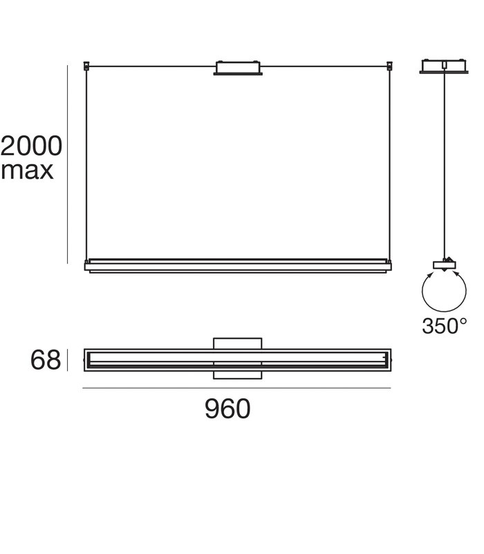 SUSPENSION LAMP STILNOVO TABLET 8475