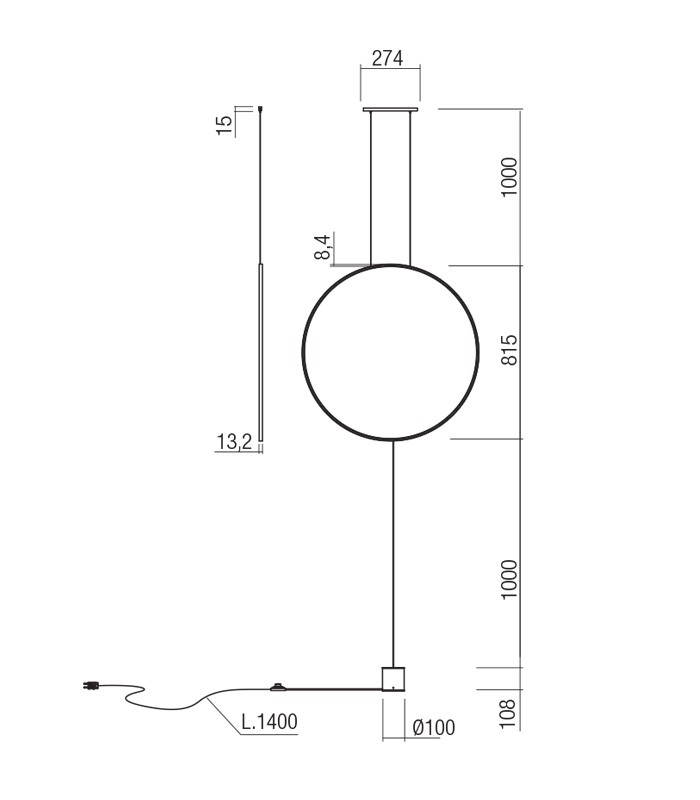LAMPADA DA TERRA A LED REDO SLICK
