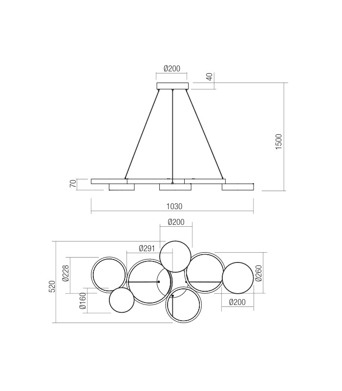 LAMPADA A SOSPENSIONE A LED REDO CRONOS