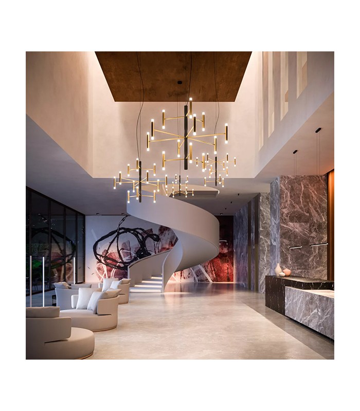 SUSPENSION LAMP LINEA LIGHT PERLA 12 LIGHTS