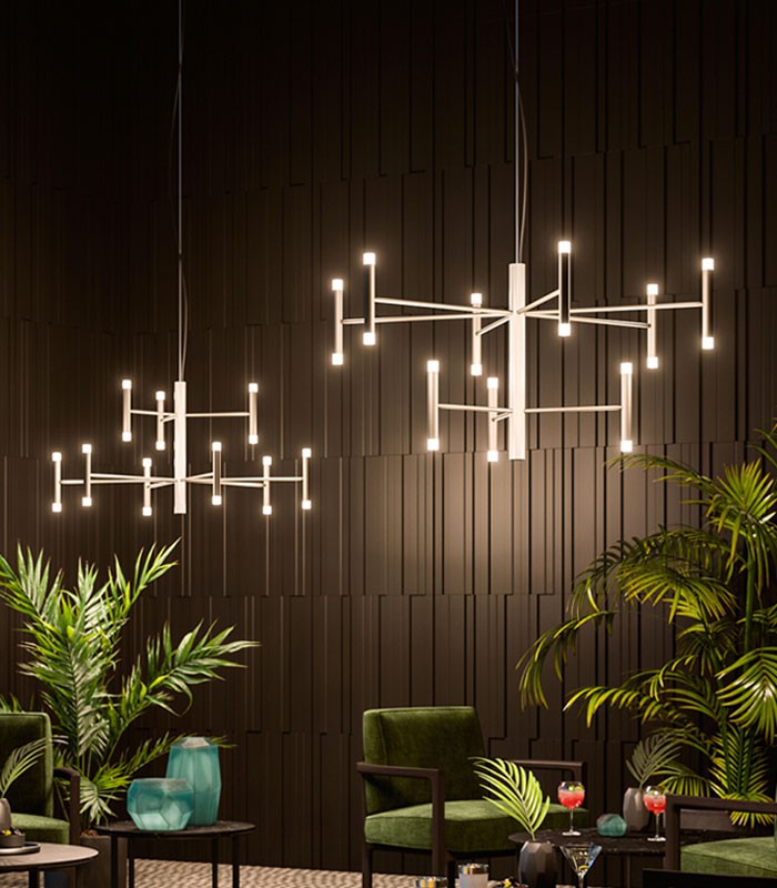 SUSPENSION LAMP LINEA LIGHT PERLA 9 LIGHTS