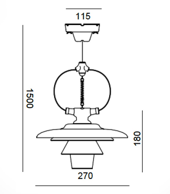 SUSPENSION LAMP TOSCOT BATTERSEA 953BS