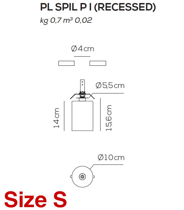 RECESSED CEILING LAMP AXO LIGHT SPILLRAY PL PI