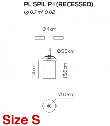 LAMPADA DA SOFFITTO AD INCASSO AXO LIGHT SPILLRAY PL PI
