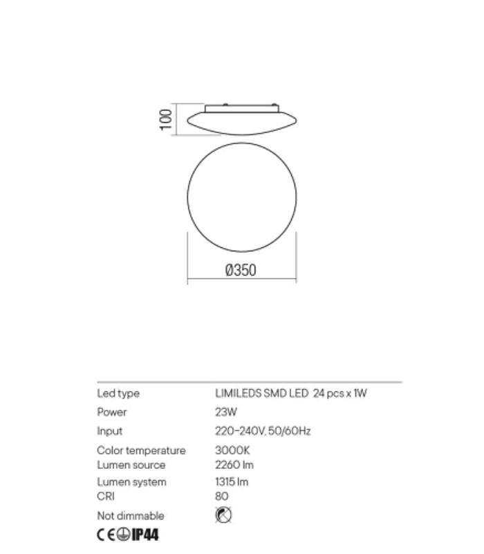 PLAFONIERA DA SOFFITTO LED ANTIBA