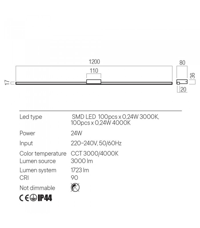 WALL LAMP LED REDO ASTON L
