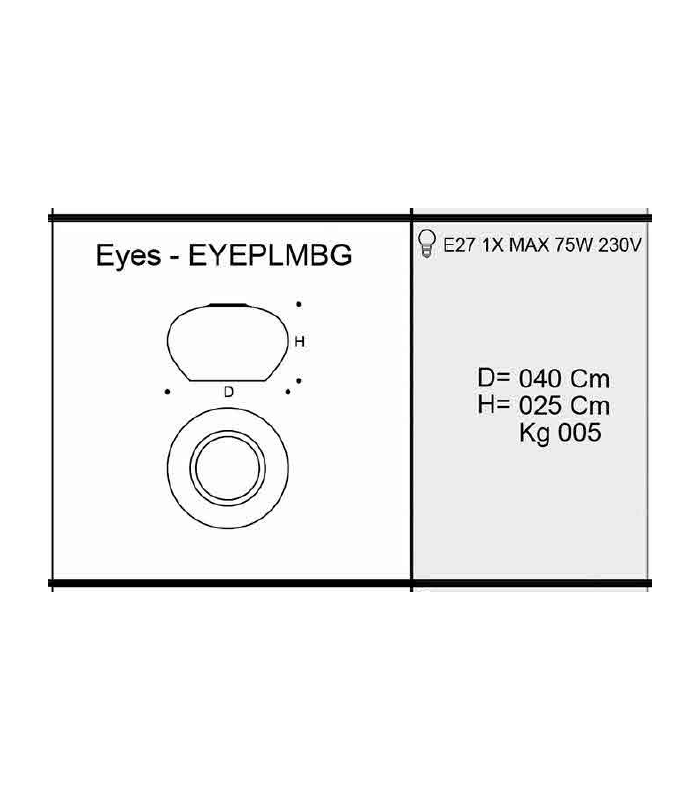 CEILING LAMP MAZZEGA 1946 EYES