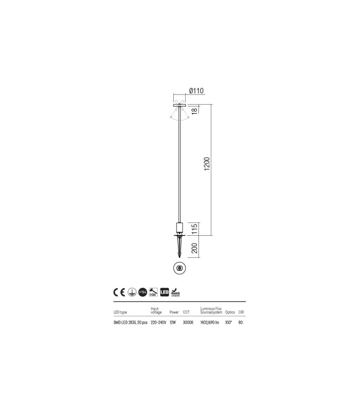 LED BOLLARD REDO ELFIC
