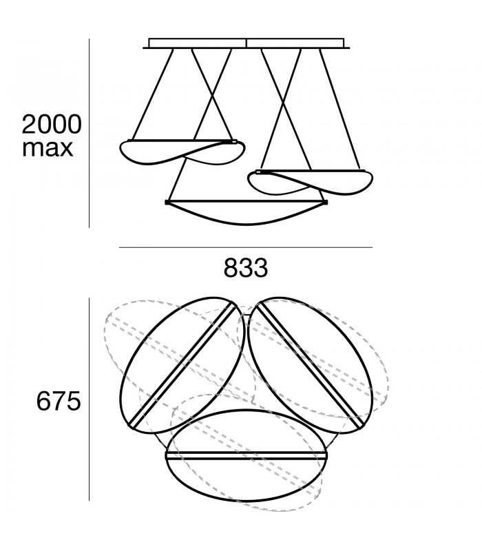 SUSPENSION LAMP STILNOVO DIPHY 8168
