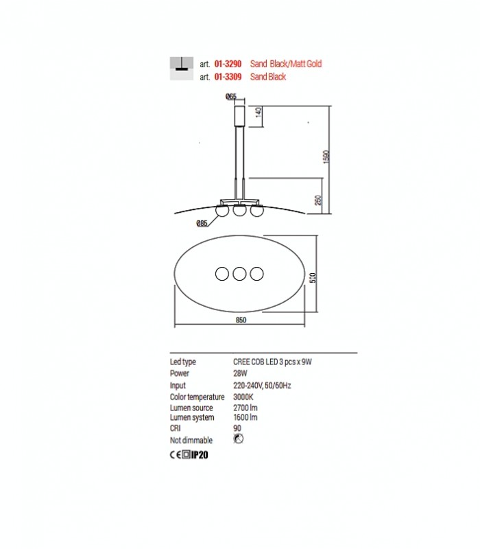 LAMPADA DA SOFFITTO REDO CODY