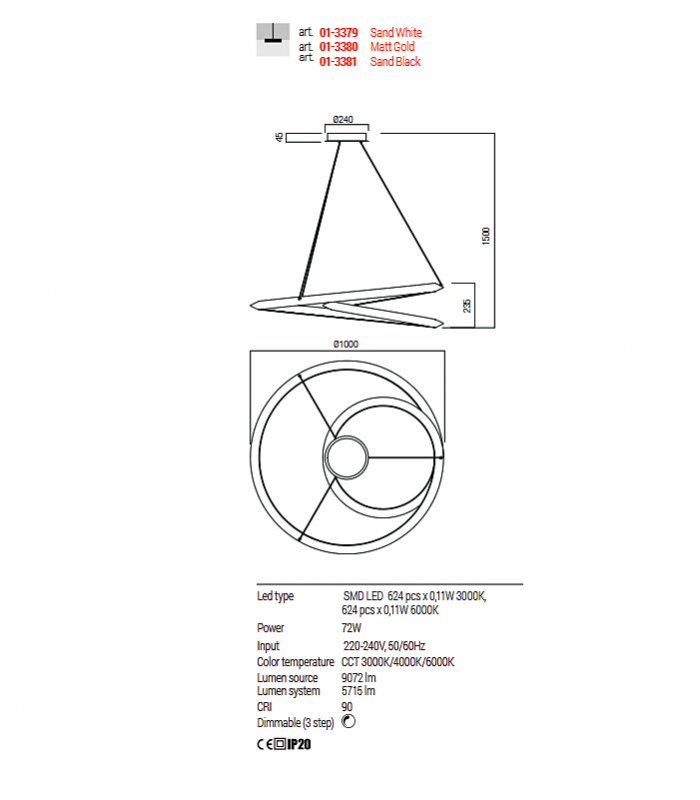 LAMPADA A SOSPENSIONE REDO STORM