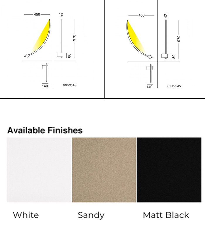 LED WALL LAMP CATTANEO HERON 810-95 A DS