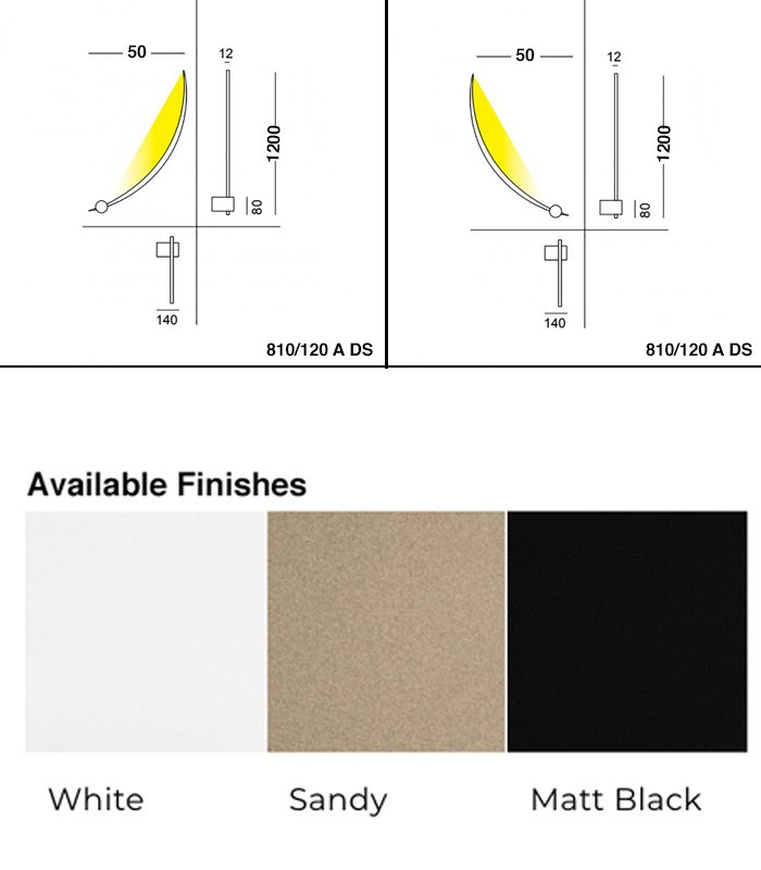 LED WALL LAMP CATTANEO HERON 810-120 A DS
