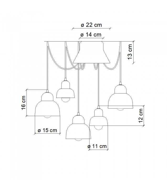 LAMPADA A SOSPENSIONE FERROLUCE BERIMBAU C2608 MIX