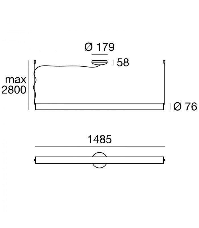 SUSPENSION LAMP LINEA LIGHT TU-O