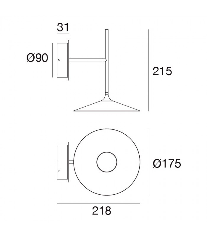 LAMPADA DA PARETE A LED LINEA LIGHT POE