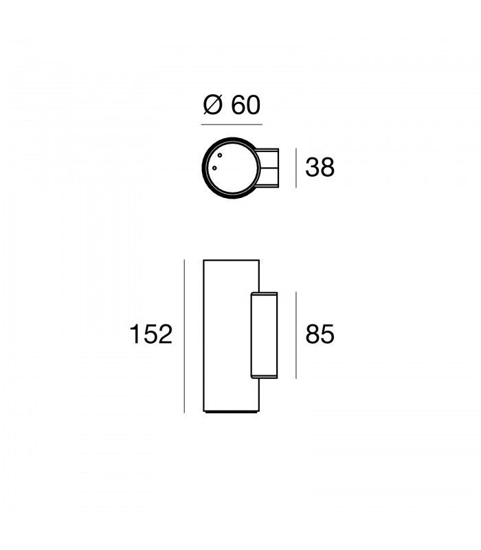 LAMPADA DA PARETE LED MONO EMISSIONE LINEA LIGHT BIRBA