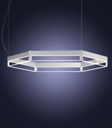 LED SUSPENSION LAMP LIGHT4 FRAME ESAGONO 90