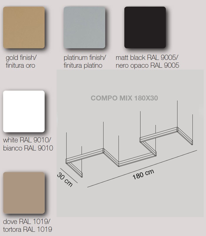 LED SUSPENSION LAMP LIGHT4 FRAME COMPO MIX