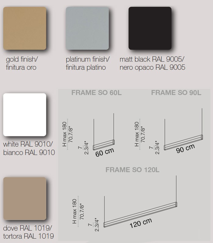 LAMPADA A SOSPENSIONE A LED LIGHT4 FRAME LINEARE SO